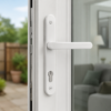maxus 92mm pz sprung upvc door handle – white/chrome
