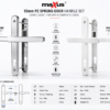 maxus 92mm pz sprung upvc door handle – white/chrome