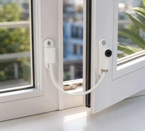 maxus window restrictor safety cable lock 20mm – white child safety & security restrictor